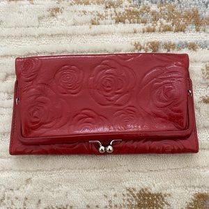 Red rose print wallet